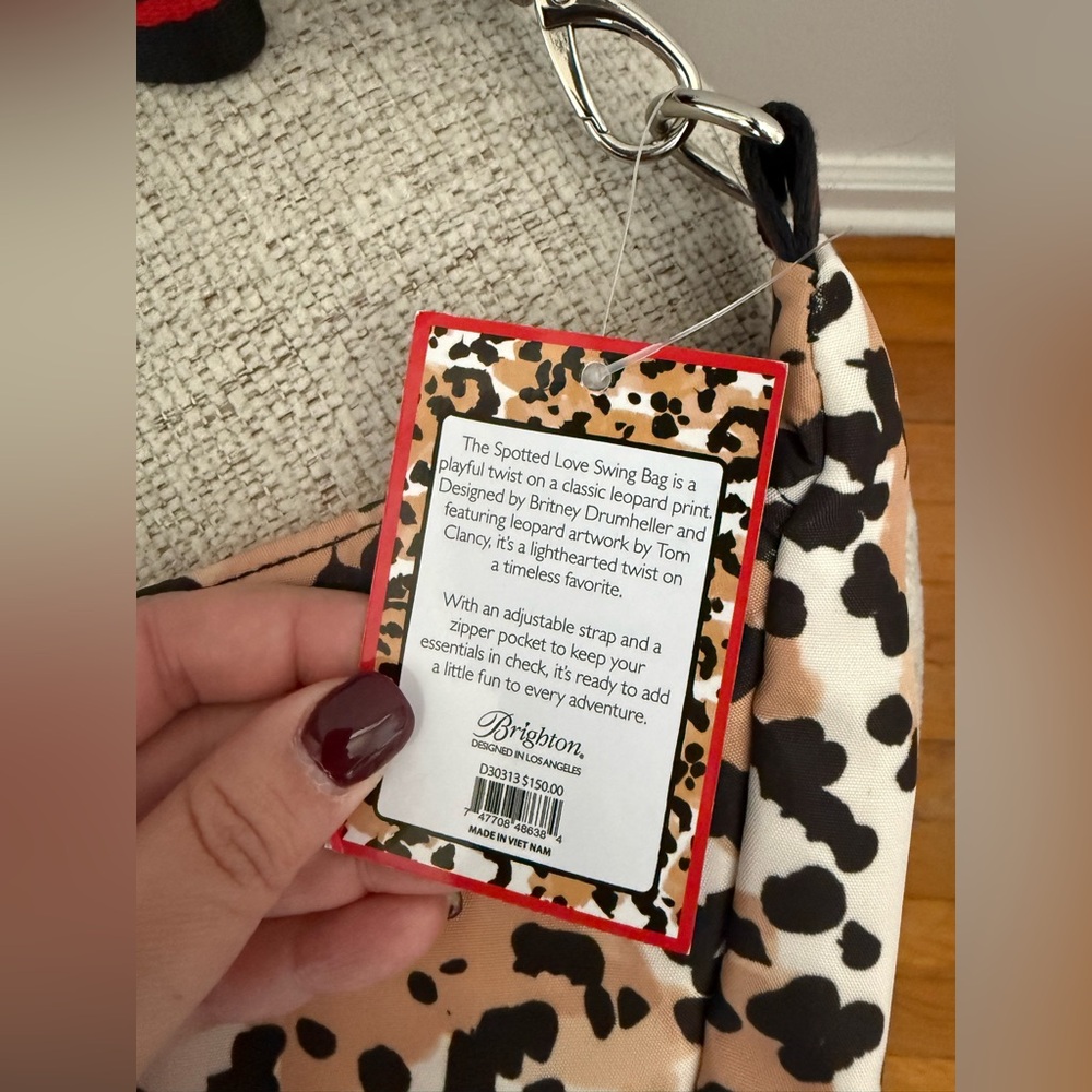 Brighton Leopard Print Crossbody Swing Bag NWT - Picture 4 of 7